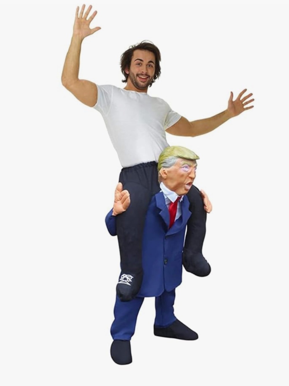 President Donald Trump Piggyback Ride-On Costume with US Flag